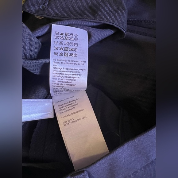 Calvin Klein Wool/Spandex Pants. Blue/ Black Stripes 40X32 Men Pockets - Picture 8 of 16